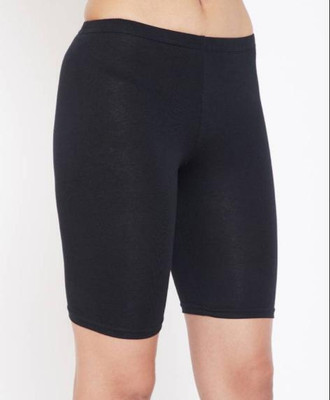 Ladyland Solid Women Black Cycling Shorts