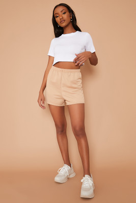 I Saw It First Solid Women Grey Casual Shorts
