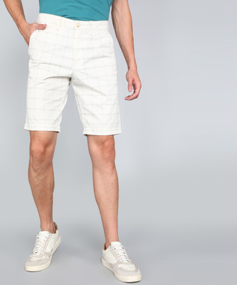 Allen Solly Checkered Men Beige Chino Shorts