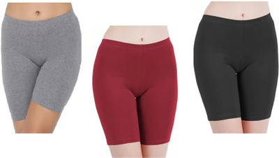 AJ FASHIONS Solid Women Black Cycling Shorts