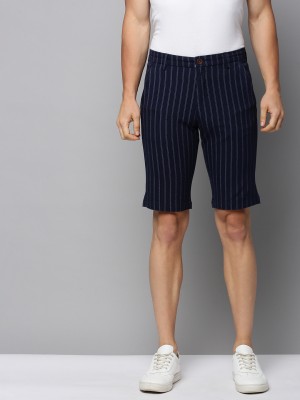 Showoff Striped Men Dark Blue Regular Shorts