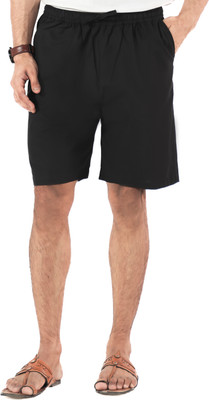 heyuman Solid Men Black Casual Shorts