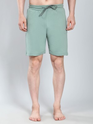 Ninos Dreams Solid Men Green Regular Shorts