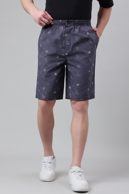 VAN HEUSEN Printed Men Grey Casual Shorts
