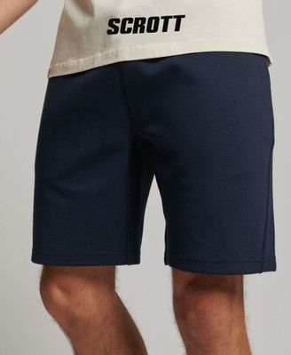 scrott fitness Solid Men Dark Blue Basic Shorts