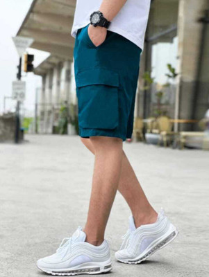 RGN Solid Men Dark Blue Cargo Shorts
