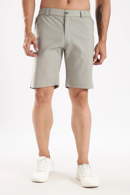 24 Street Solid Men Green Casual Shorts