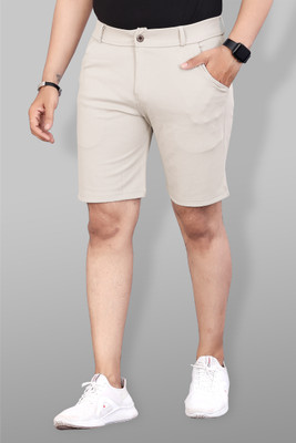 solidplay Solid Men Beige Casual Shorts
