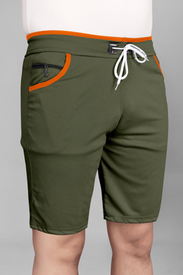 WeReKo Solid Men Green Casual Shorts