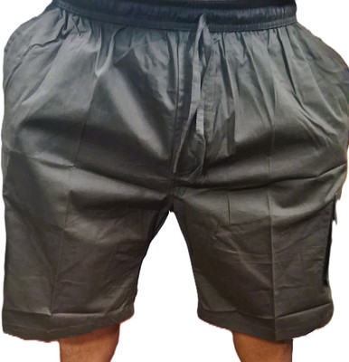 MAA KALI DRESSES Solid Men Grey Bermuda Shorts