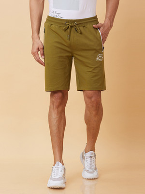 BEING HUMAN Solid Men Green Basic Shorts