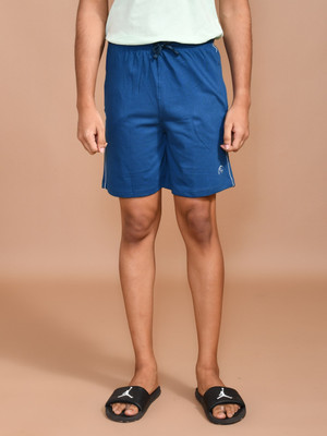 SKYKNIT Solid Men Light Blue Casual Shorts