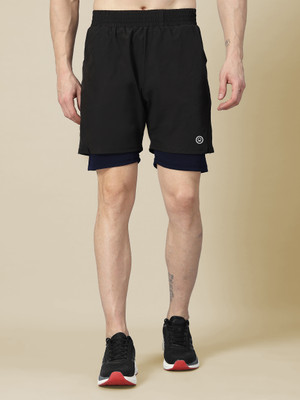 CHKOKKO Solid Men Blue Running Shorts