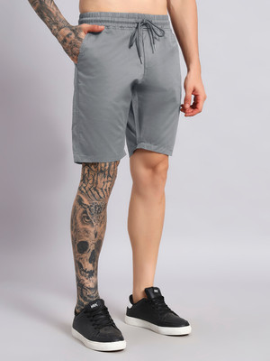 PN Dawar Knitwear Solid Men Grey Basic Shorts