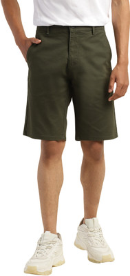 LEVI'S Solid Men Green Basic Shorts