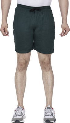 FAB FIT Solid Men Green Regular Shorts