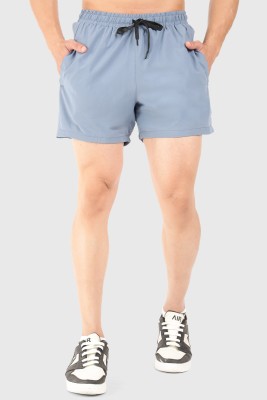 FuaarK Solid Men Grey Sports Shorts