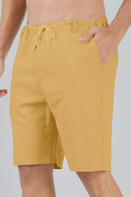cvc Solid Men Yellow Basic Shorts