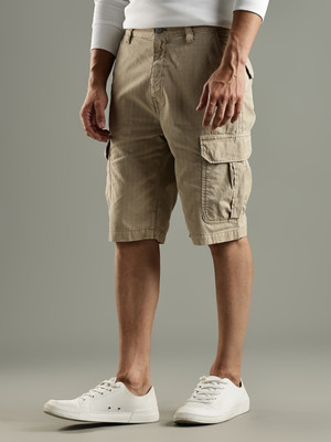 TOMMY HILFIGER Self Design Men Beige Cargo Shorts