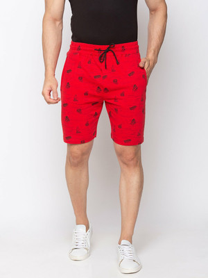 Status Quo Printed Men Red Basic Shorts