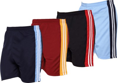 OORA Striped Men Dark Blue, Maroon, Black, Light Blue Sports Shorts