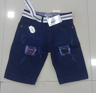 RCS Self Design Men Denim Blue Denim Shorts