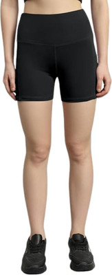 deevaz Solid Women Black Cycling Shorts