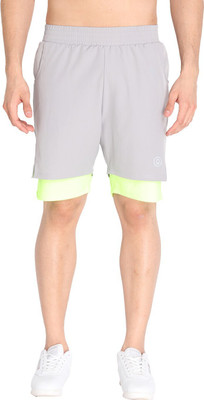 CHKOKKO Solid Men Grey Running Shorts