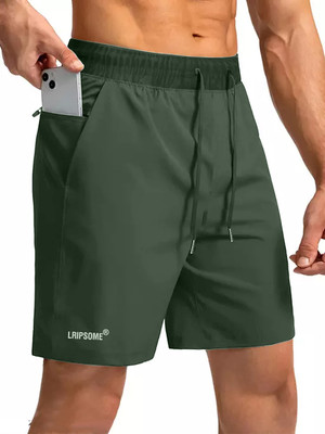Lripsome Solid Men Green Regular Shorts