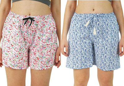 OMNEY Floral Print Women White Regular Shorts