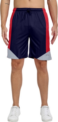 FTX Color Block Men Dark Blue Sports Shorts