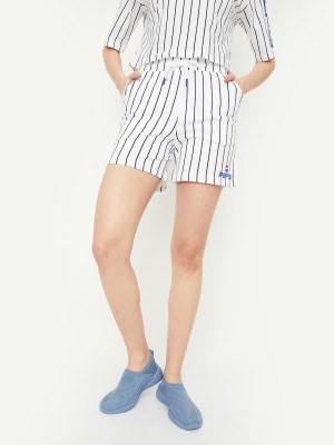 MAX Solid Women White Regular Shorts