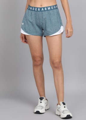 UNDER ARMOUR Color Block Women Blue Sports Shorts