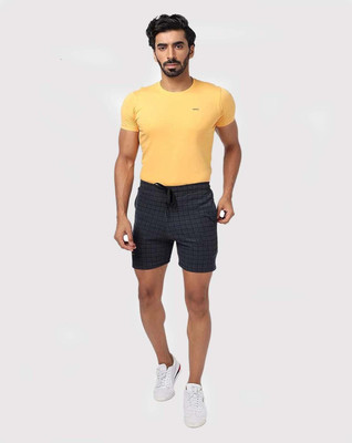 MRB Checkered Men Grey Regular Shorts
