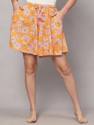 BSTORIES Printed Women Orange Culotte Shorts