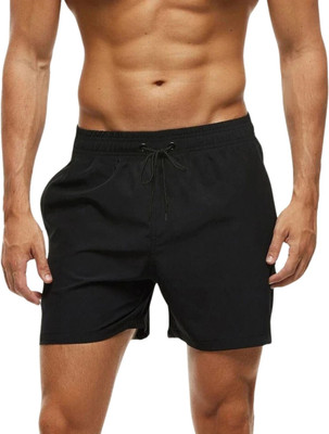 RADHYRADHY Solid Men Reversible Black Regular Shorts