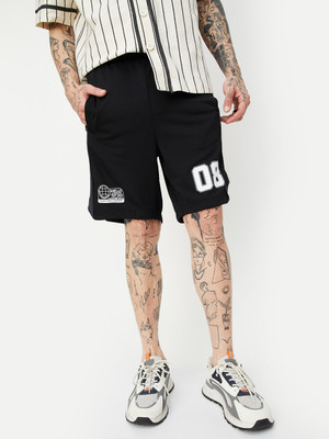 MAX Printed Men Black Basic Shorts