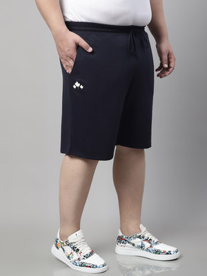 moonaah Solid Men Blue Regular Shorts