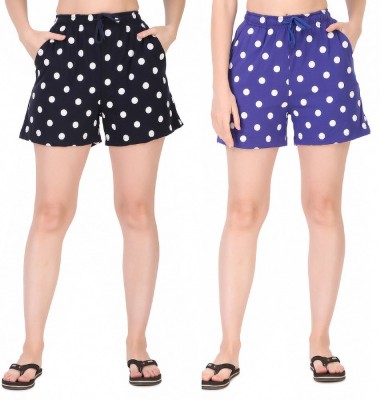 Legit Affair Polka Print Women Black Basic Shorts