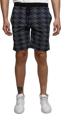 V-MART Self Design Men Black, Black Regular Shorts
