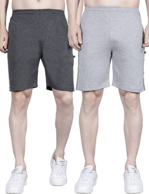 Texfro Solid Men Multicolor Regular Shorts