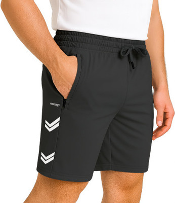 KWINGS Solid Men Dark Grey Sports Shorts