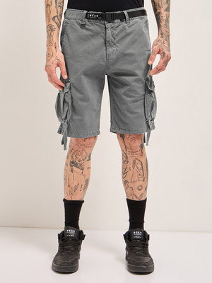 THE BEAR HOUSE Solid Men Grey Regular Shorts