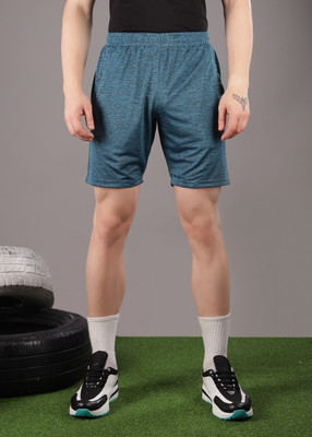 Force NXT Solid Men Blue Sports Shorts
