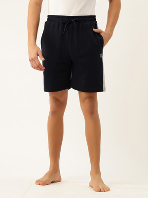 John Players Striped Men Dark Blue Casual Shorts