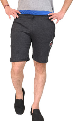 SK HOSIERY Self Design Men Black Basic Shorts