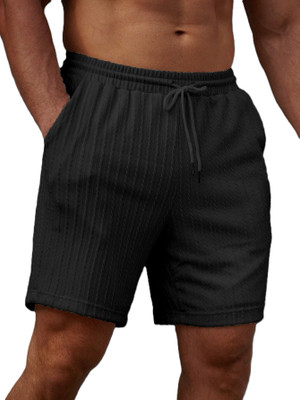 Rahi Trendz Self Design Men Black Beach Shorts