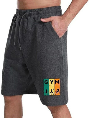 Peach Blossom Solid Men Dark Grey Casual Shorts
