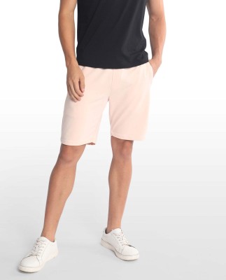 RARE RABBIT Solid Men Pink Regular Shorts