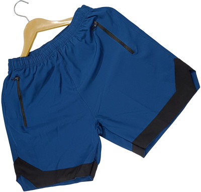 NINQ Solid Men Blue Basic Shorts